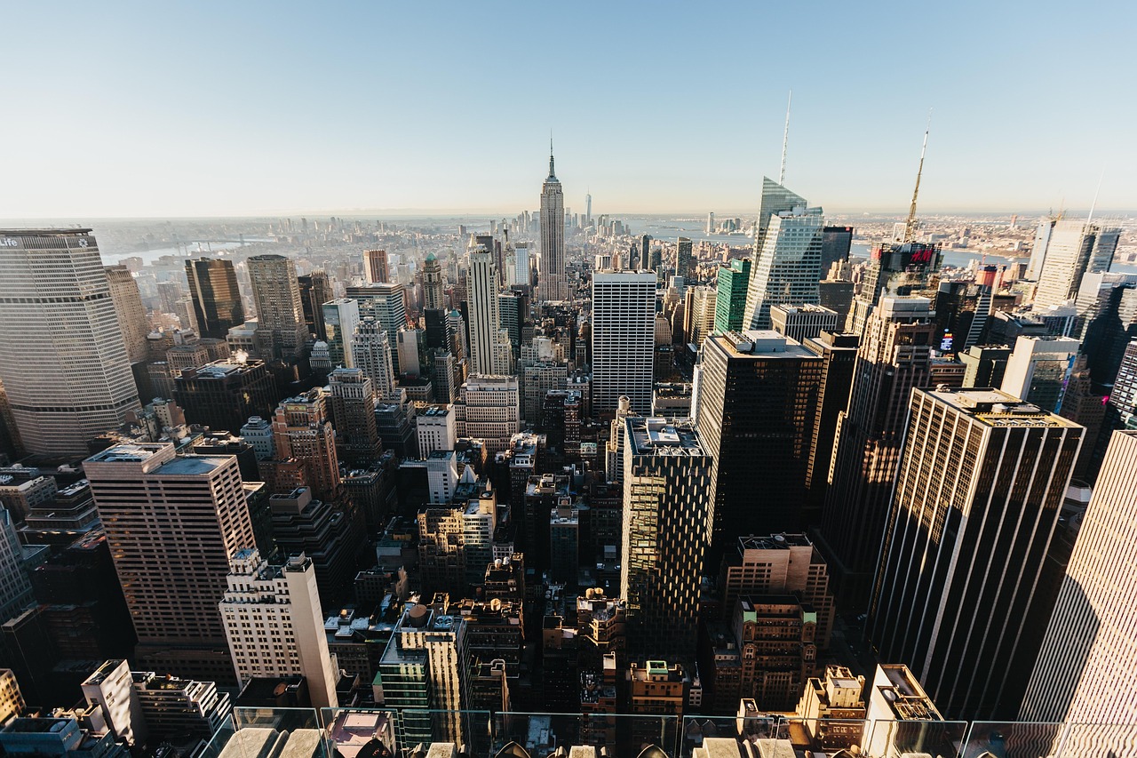 New York City skyline aerial view