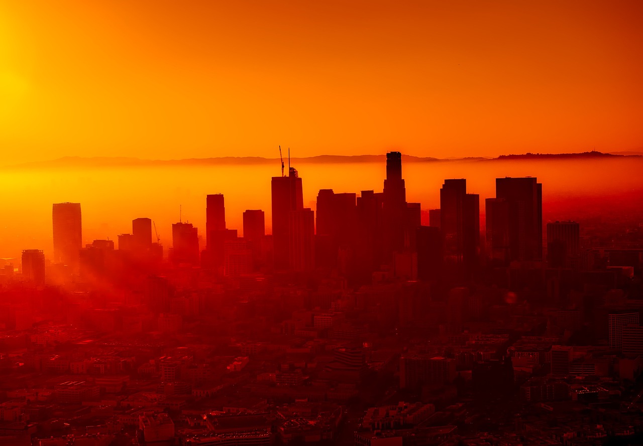 Los Angeles cityscape sunset